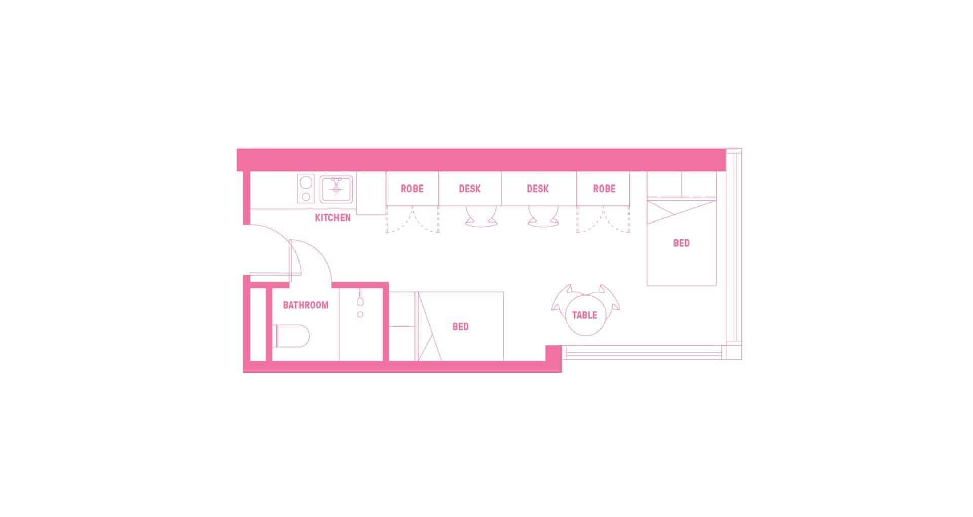 Ultra Twin Apartment, King Single Bed