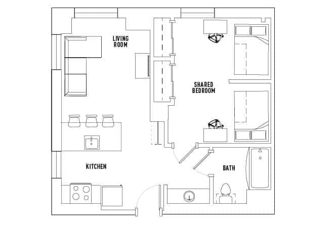 1 Bed - 1 Bath