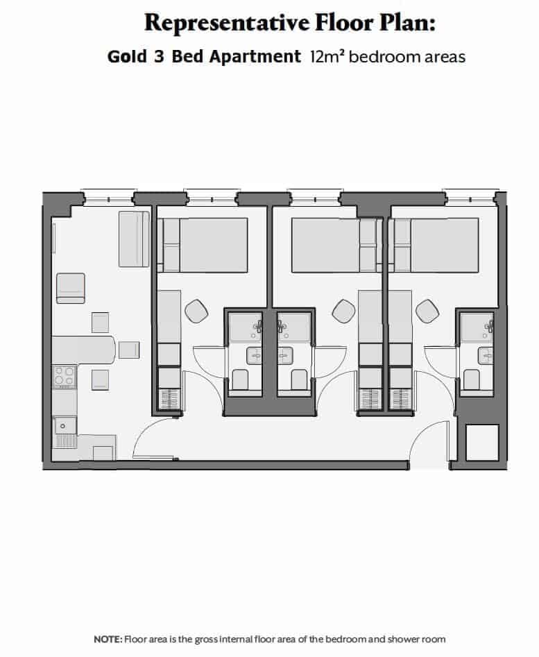 Gold 3-Bed Apartment Ensuite