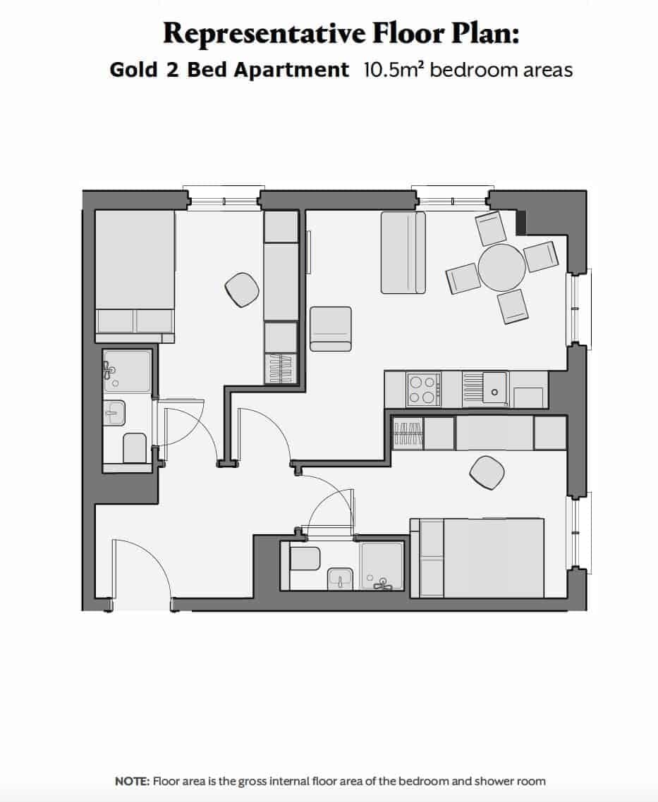 Gold 2-Bed Apartment Ensuite