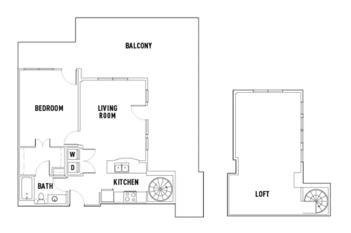 Pearl N: 1 Bed - 1 Bath B Premium w/Loft