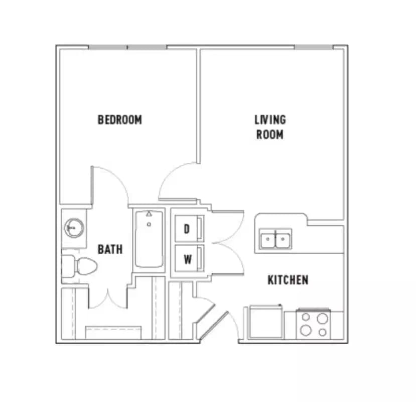 Pearl S: 1 Bed - 1 Bath A