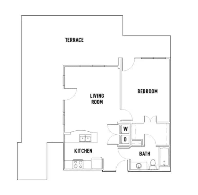 Pearl S: 1 Bed - 1 Bath B Premium