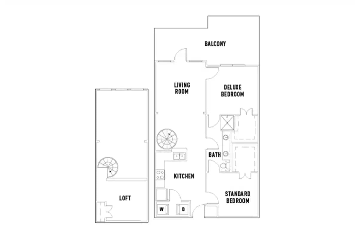 Room in 25th E: 2 Bed - 1 Bath B Premium w/Loft