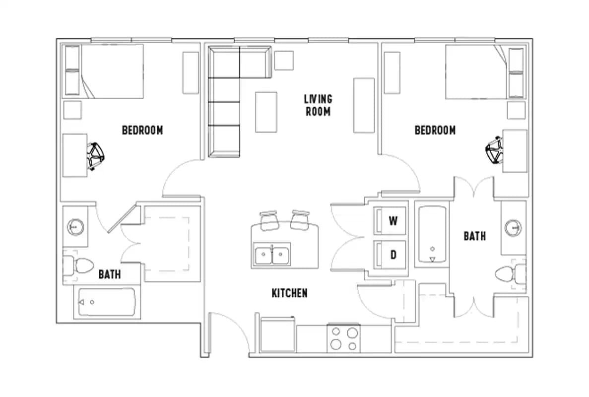 Room in 25th E: 2 Bed - 2 Bath A
