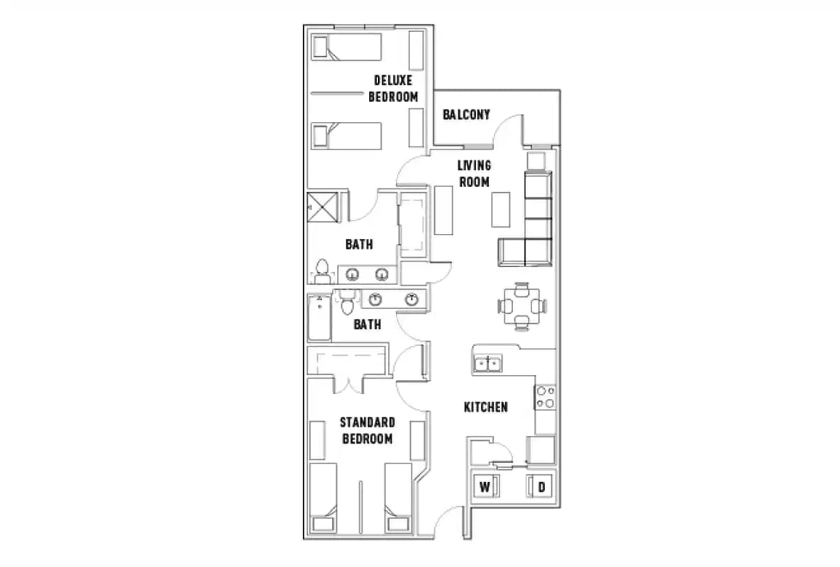 Room in 25th E: 2 Bed - 2 Bath D Premium Shared Bedroom