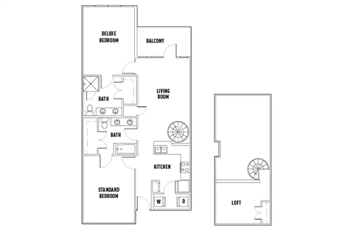 Room in 25th E: 2 Bed - 2 Bath E Premium w/Loft Shared Bedroom