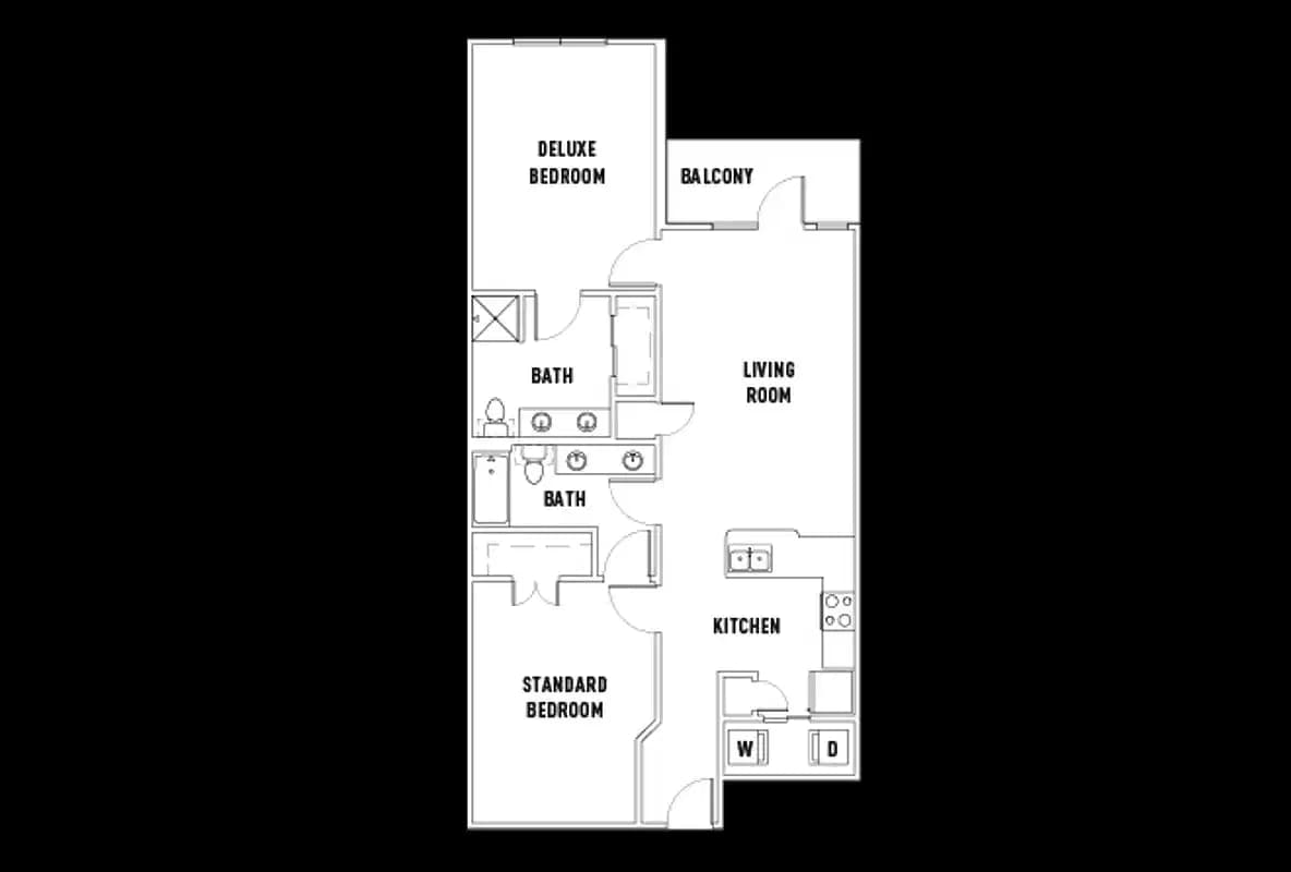 Room in 25th E: 2 Bed - 2 Bath D Premium