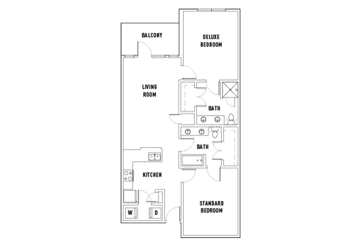Room in 25th E: 2 Bed - 2 Bath C Premium Shared Bedroom