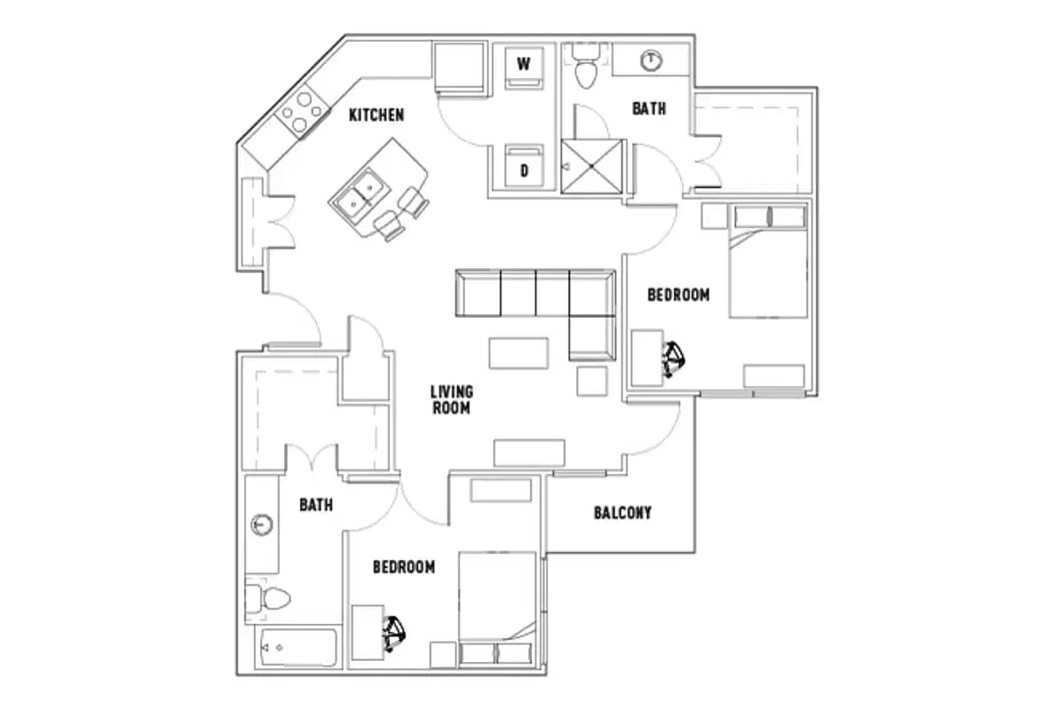 Room in 25th W: 2 Bed - 2 Bath C Premium Private Bedroom