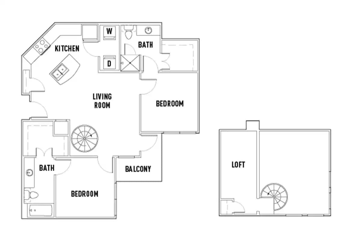 Room in 25th W: 2 Bed - 2 Bath C Premium w/Loft Private Bedroom