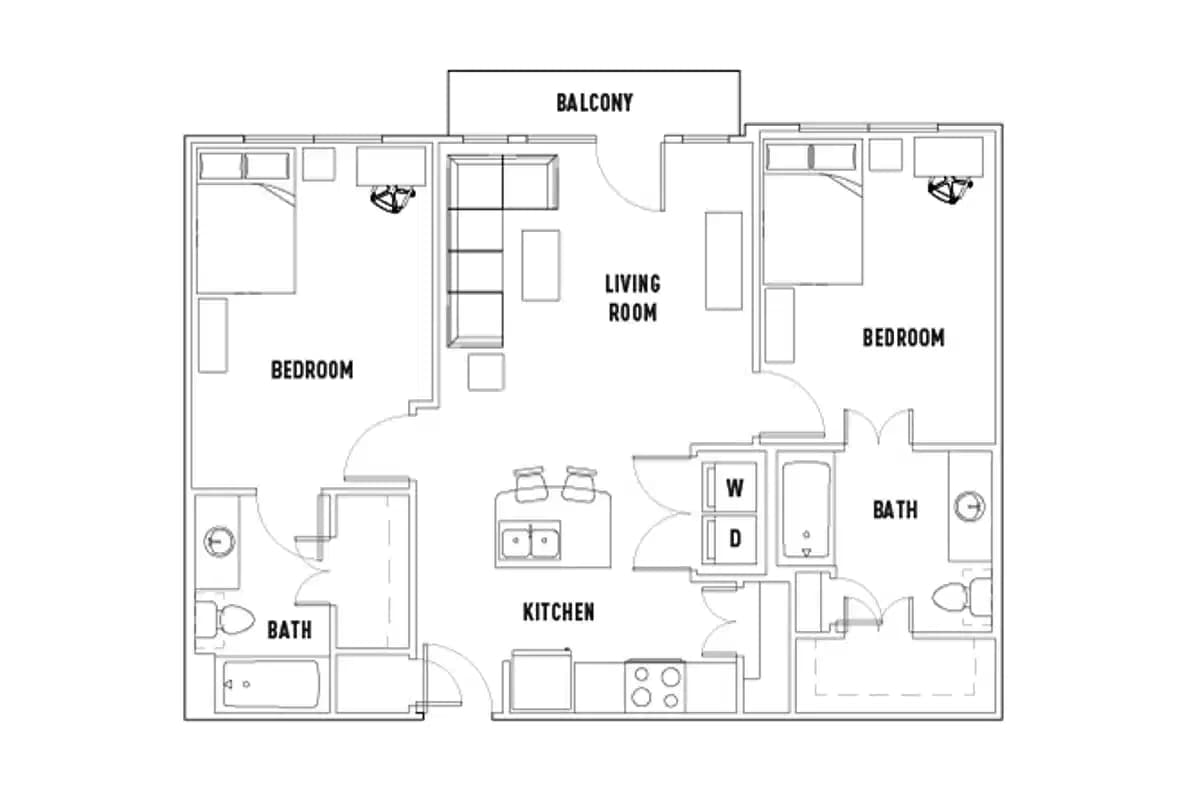 Room in 25th W: 2 Bed - 2 Bath B Premium