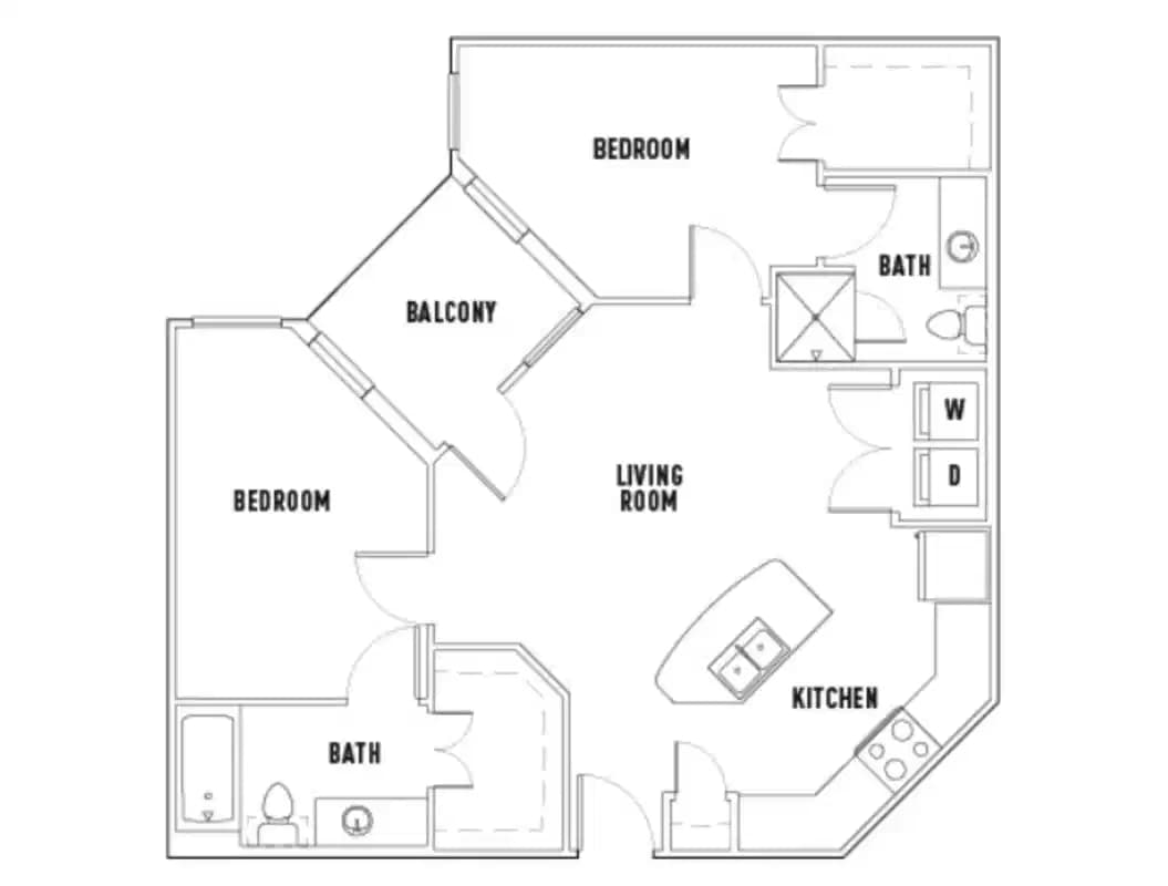 Room in 28th: 2 Bed - 2 Bath A Premium