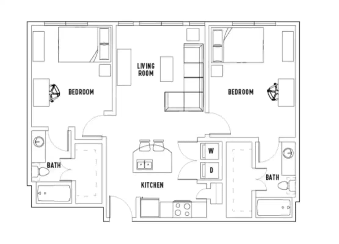 Room in 28th: 2 Bed - 2 Bath B Private Bedroom