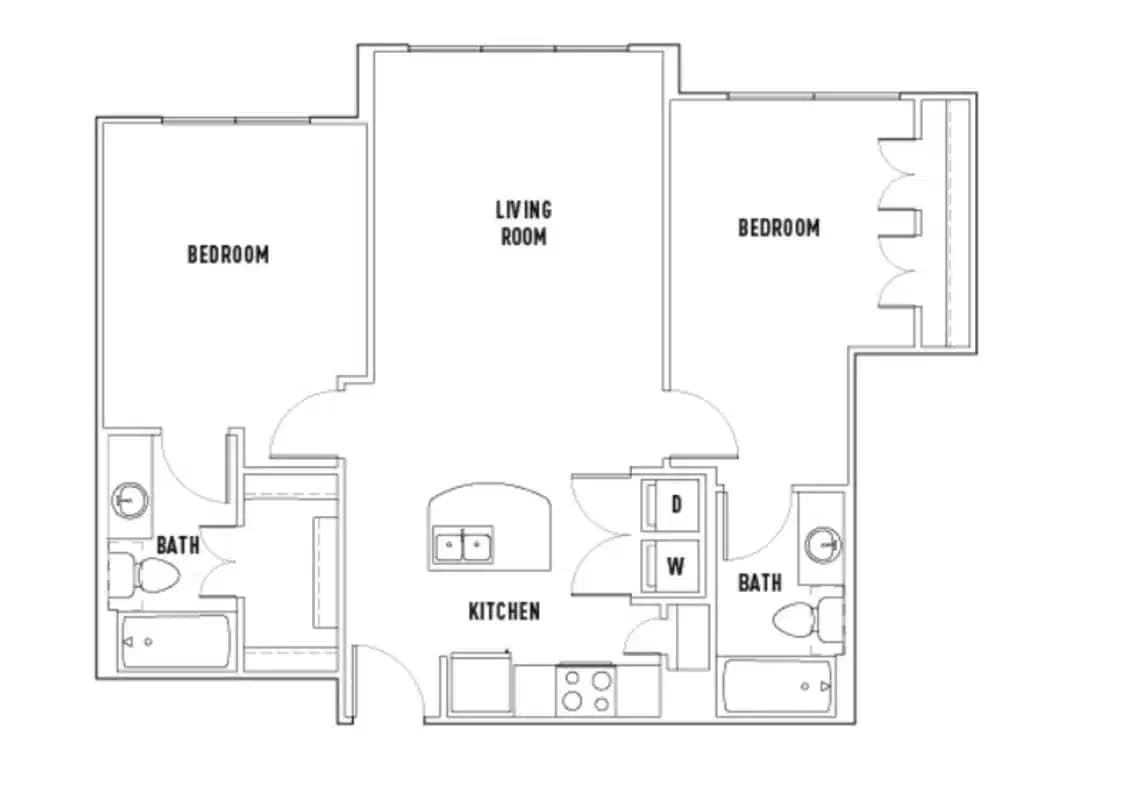 Room in Leon: 2 Bed - 2 Bath A Shared Bedroom