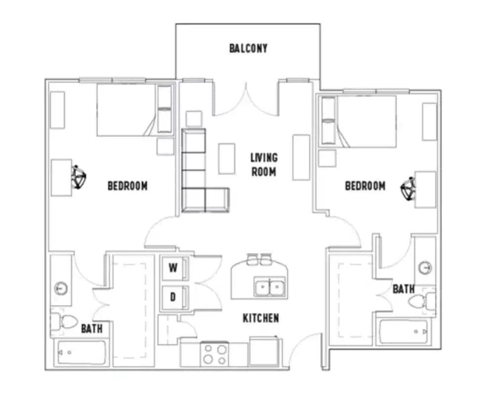 Room in Leon: 2 Bed - 2 Bath C Premium Private Bedroom