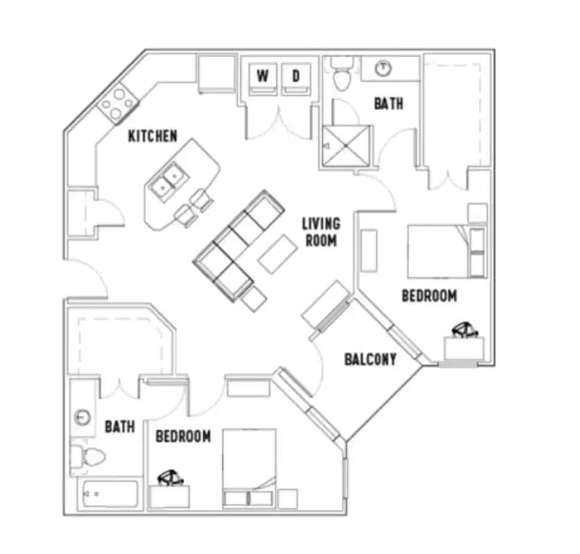 Room in Leon: 2 Bed - 2 Bath B Premium Private Bedroom
