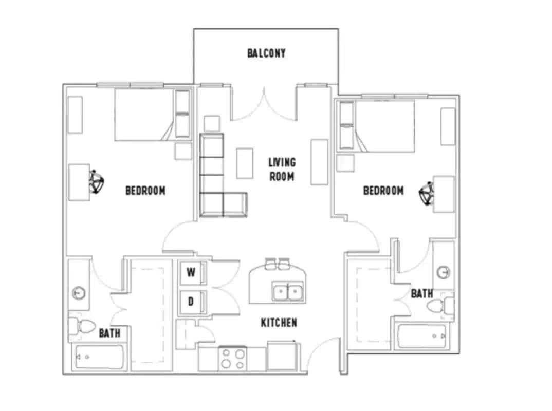 Room in Leon: 2 Bed - 2 Bath C Premium Shared Bedroom