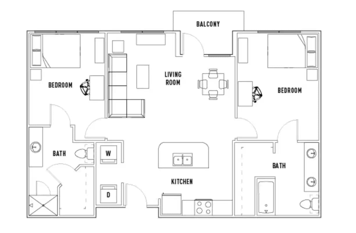 Room in Leon: 2 Bed - 2 Bath G Premium Private Bedroom
