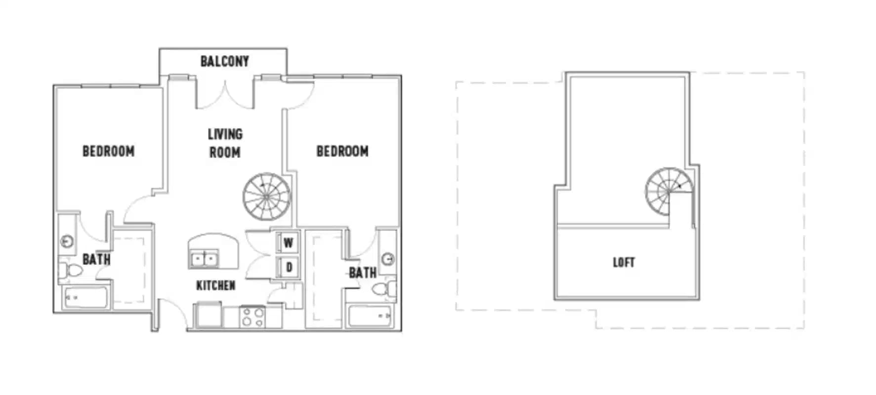 Room in Leon: 2 Bed - 2 Bath F Premium w/Loft Shared Bedroom