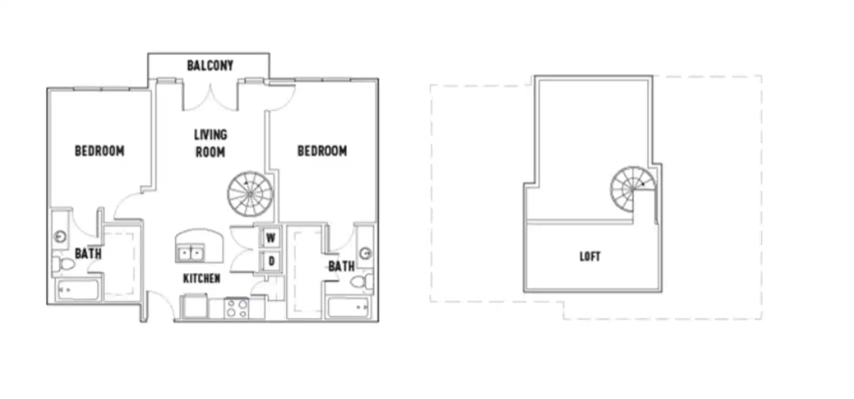 Room in Leon: 2 Bed - 2 Bath F Premium w/Loft Private Bedroom