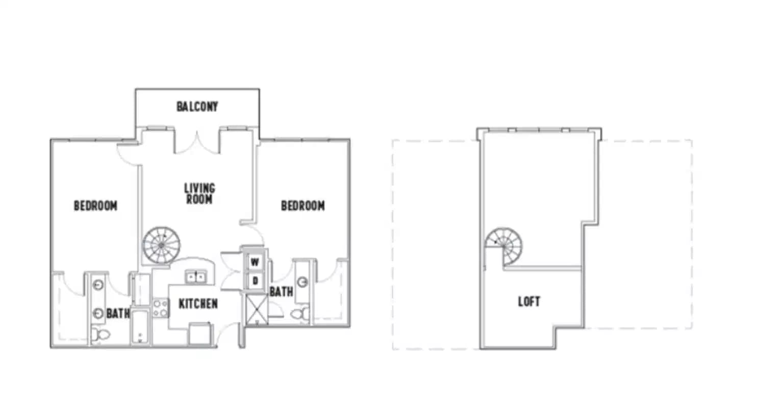 Room in Leon: 2 Bed - 2 Bath J Premium w/Loft