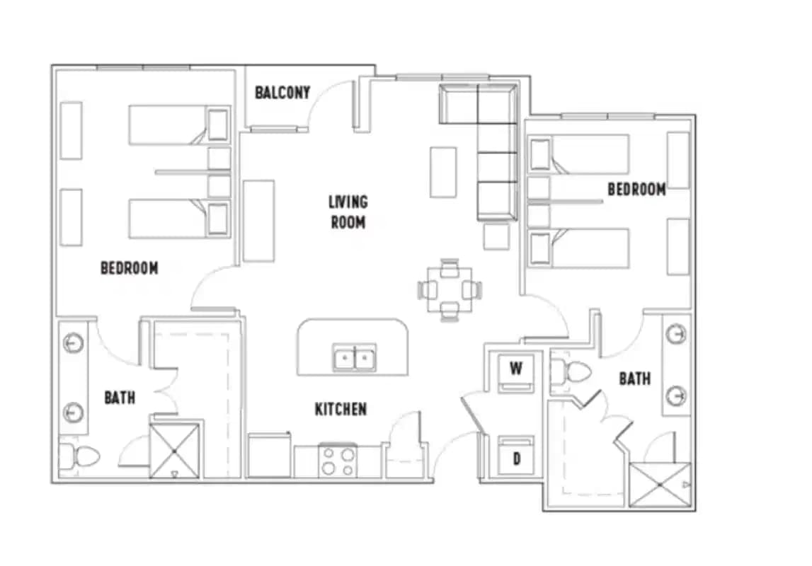 Room in Leon: 2 Bed - 2 Bath I Premium Shared Bedroom