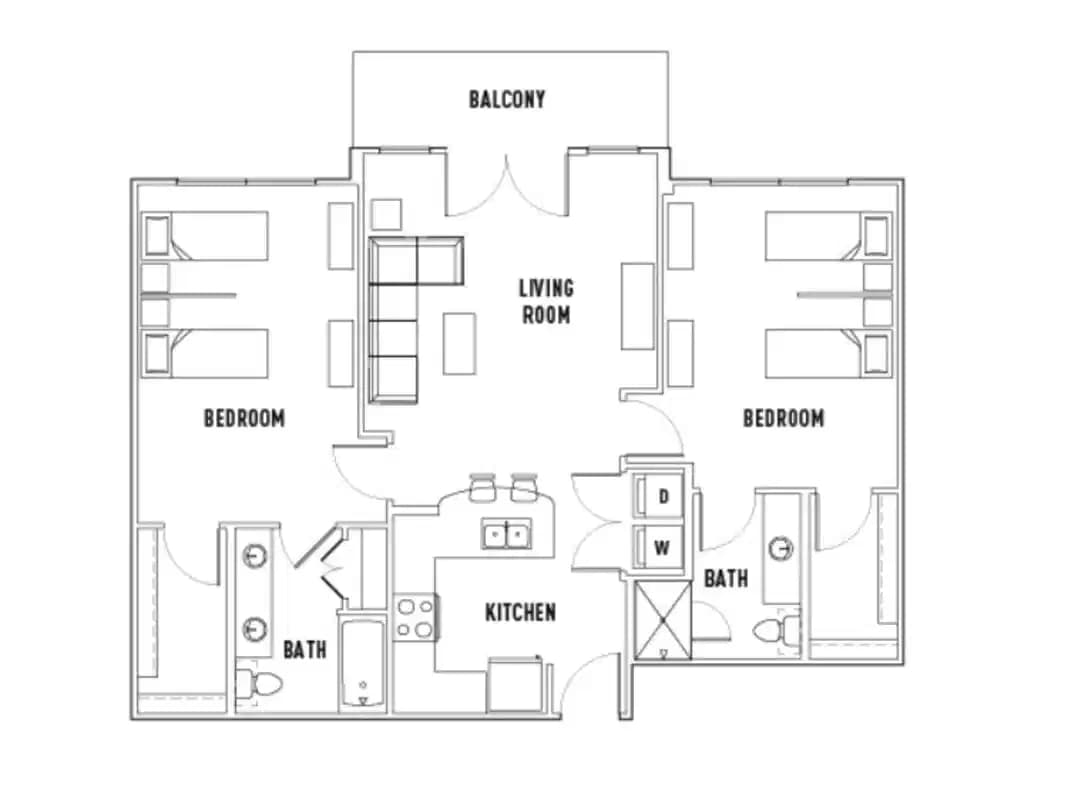 Room in Leon: 2 Bed - 2 Bath H Premium Shared Bedroom