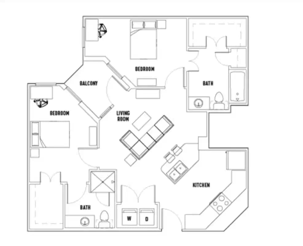 Room in Pearl S: 2 Bed - 2 Bath A Premium