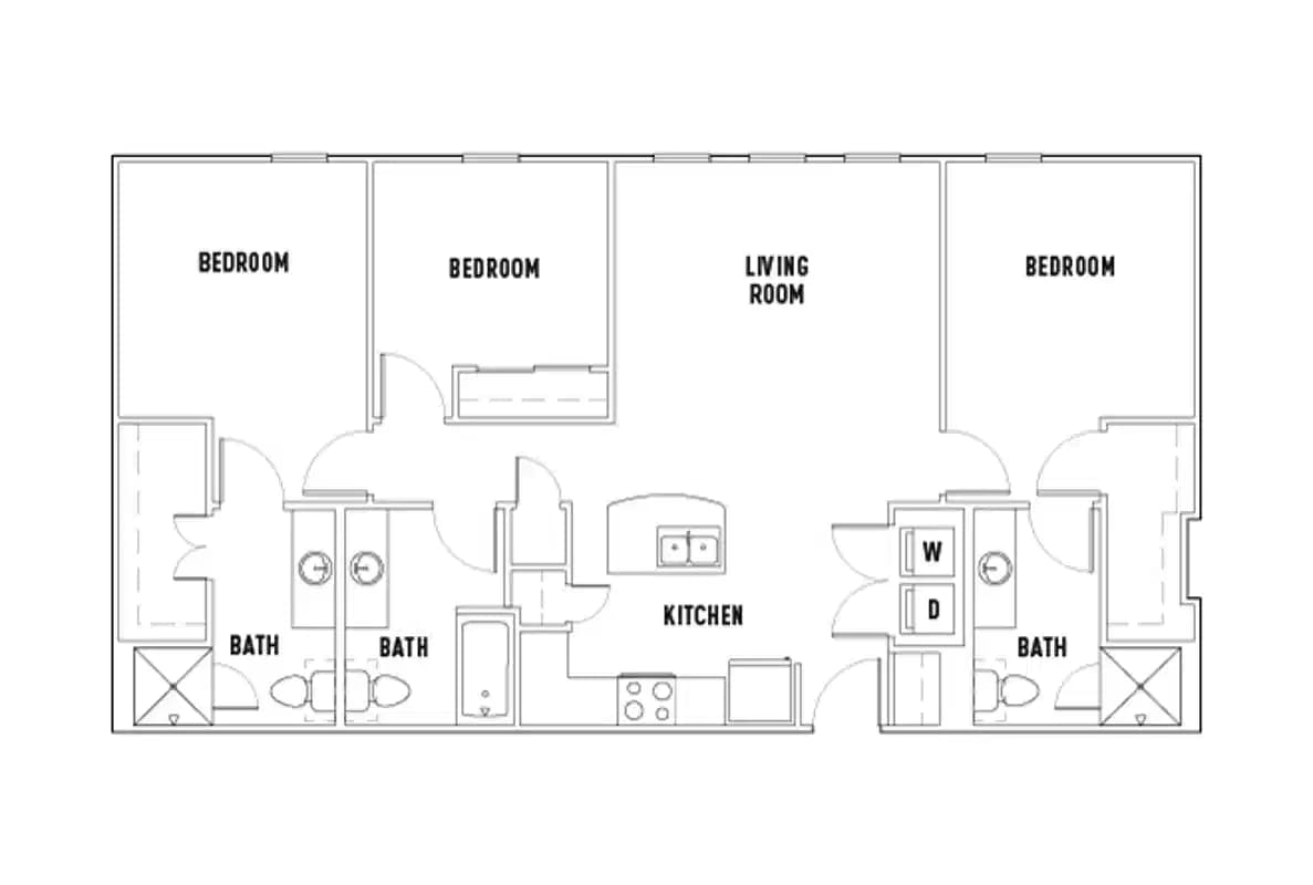 Room in 23rd: 3 Bed - 3 Bath D