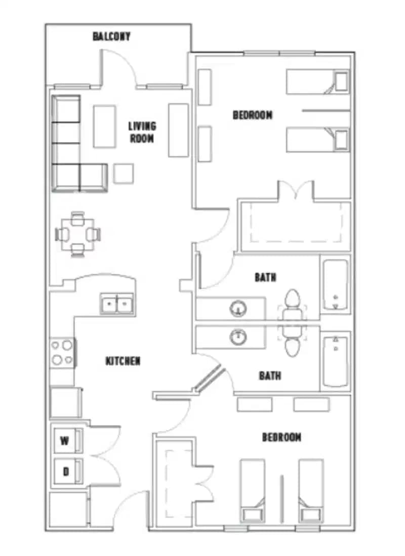 Room in Rio: 2 Bed - 2 Bath B Premium Shared Bedroom