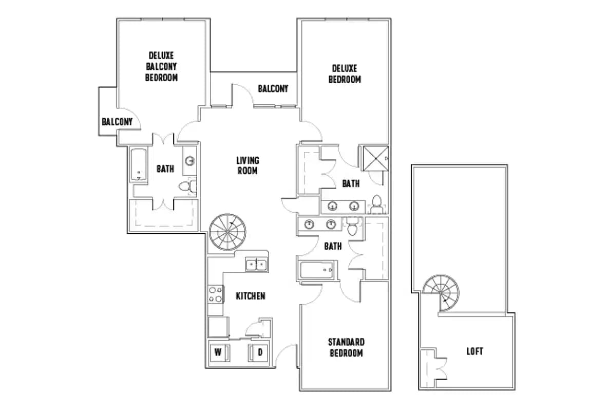 Room in 25th E: 3 Bed - 3 Bath A Premium w/Loft Private Bedroom