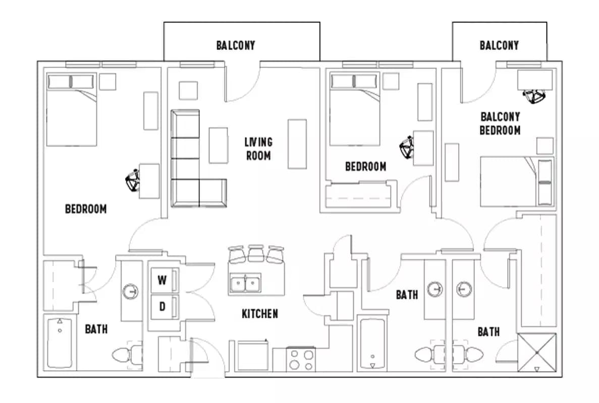 Room in 25th W: 3 Bed - 3 Bath A Premium Private Bedroom