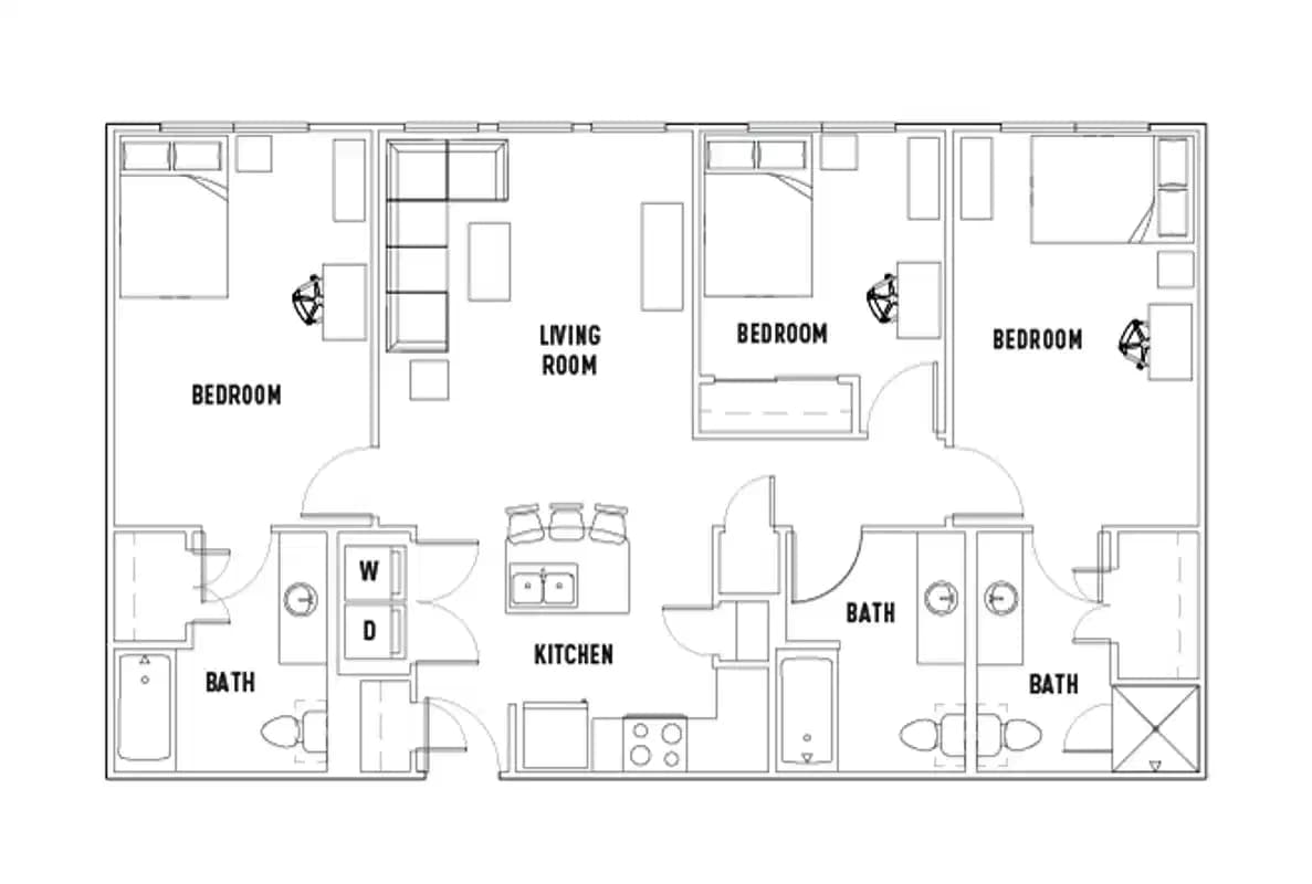 Room in 25th W: 3 Bed - 3 Bath B