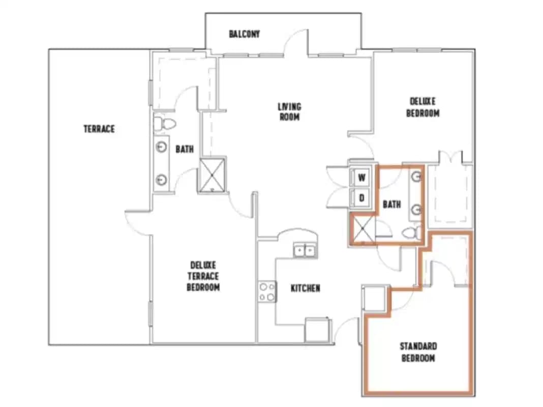 Room in Rio: 3 Bed - 2 Bath B Premium