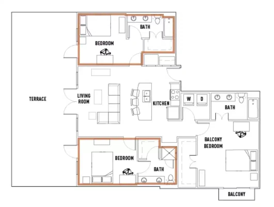 Room in Rio: 3 Bed - 3 Bath A Premium