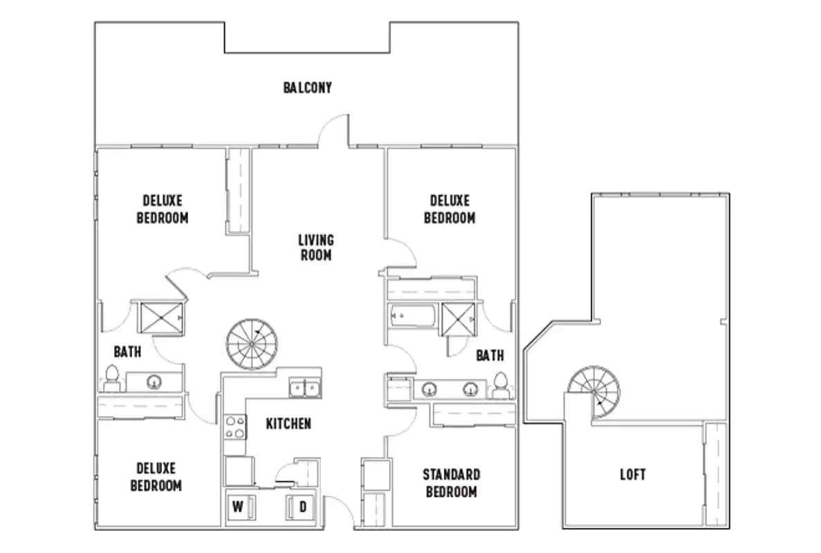 Room in 25th E: 4 Bed - 2 Bath B Premium w/Loft Private Bedroom