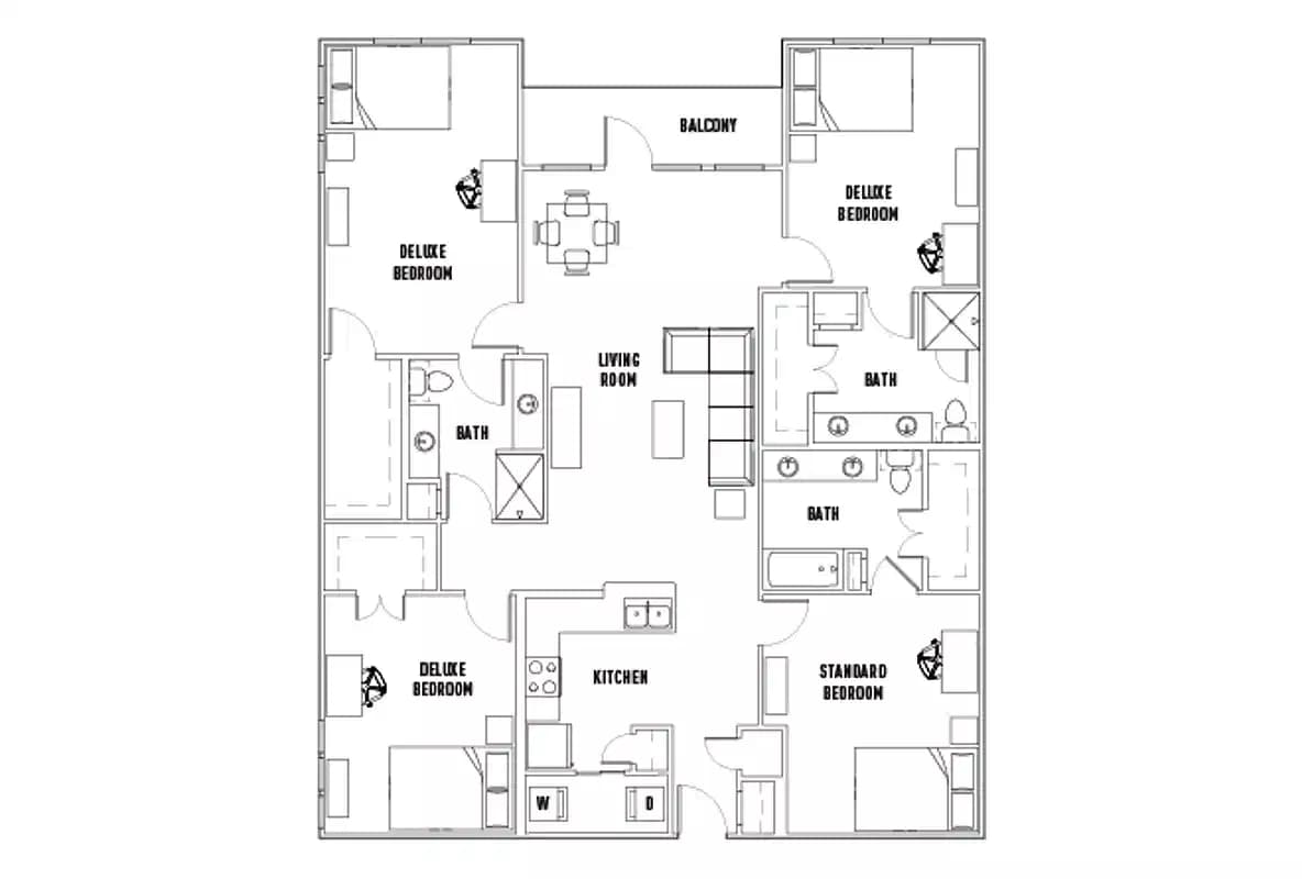 Room in 25th E: 4 Bed - 3 Bath C Premium Private Bedroom