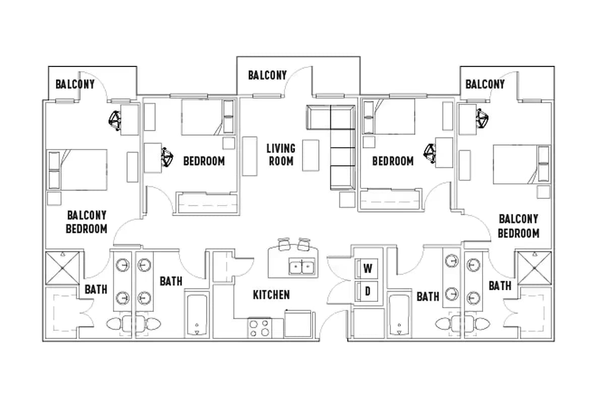 Room in 23rd: 4 Bed - 4 Bath Premium Private Bedroom