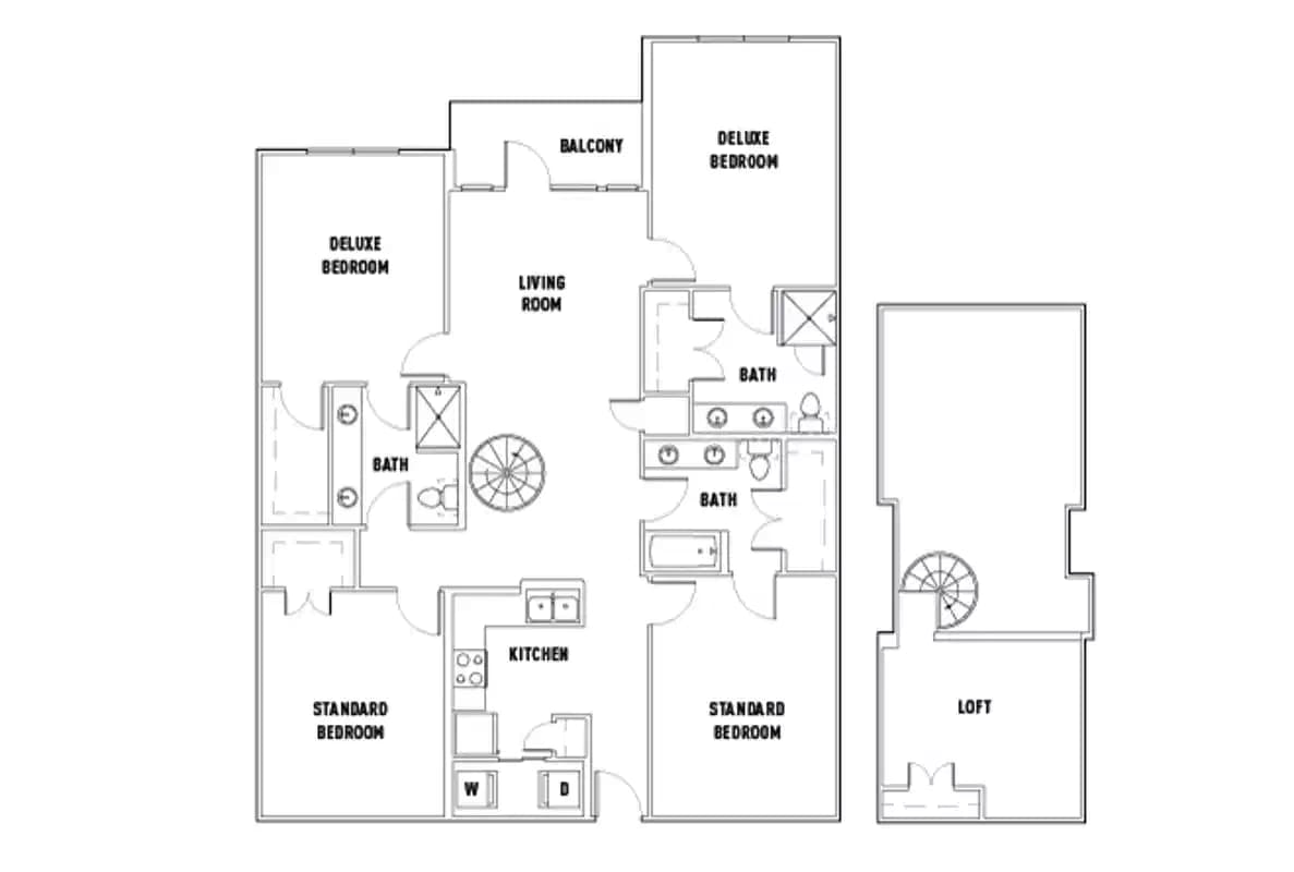 Room in 25th E: 4 Bed - 3 Bath D Premium w/Loft Private Bedroom