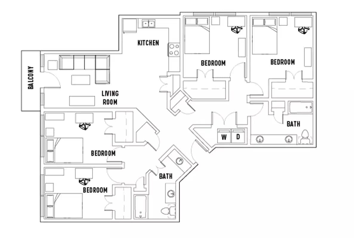 Room in 25th W: 4 Bed - 2 Bath A Premium
