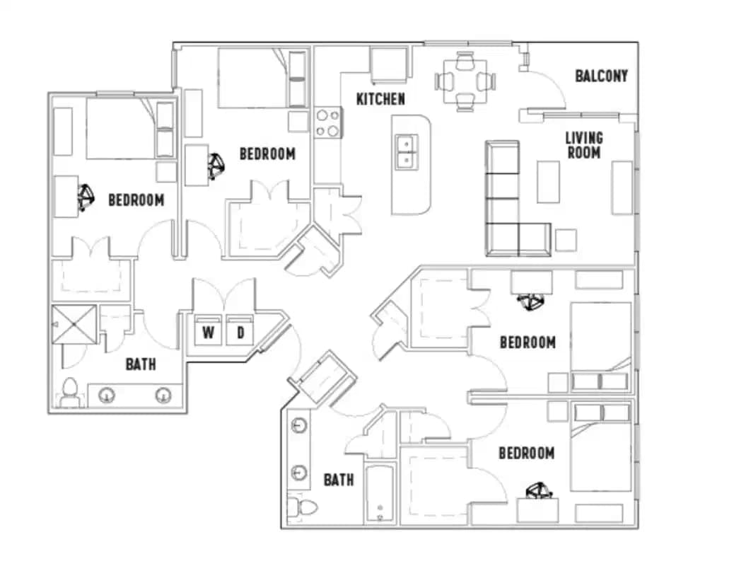 Room in Leon: 4 Bed - 2 Bath A Premium