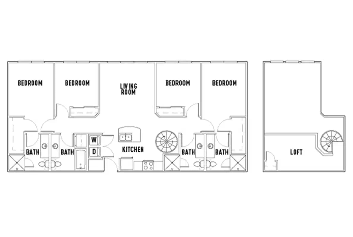 Room in 25th W: 4 Bed - 4 Bath A w/Loft