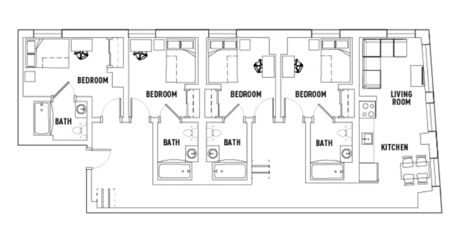 Room in 4 Bed - 4 Bath A