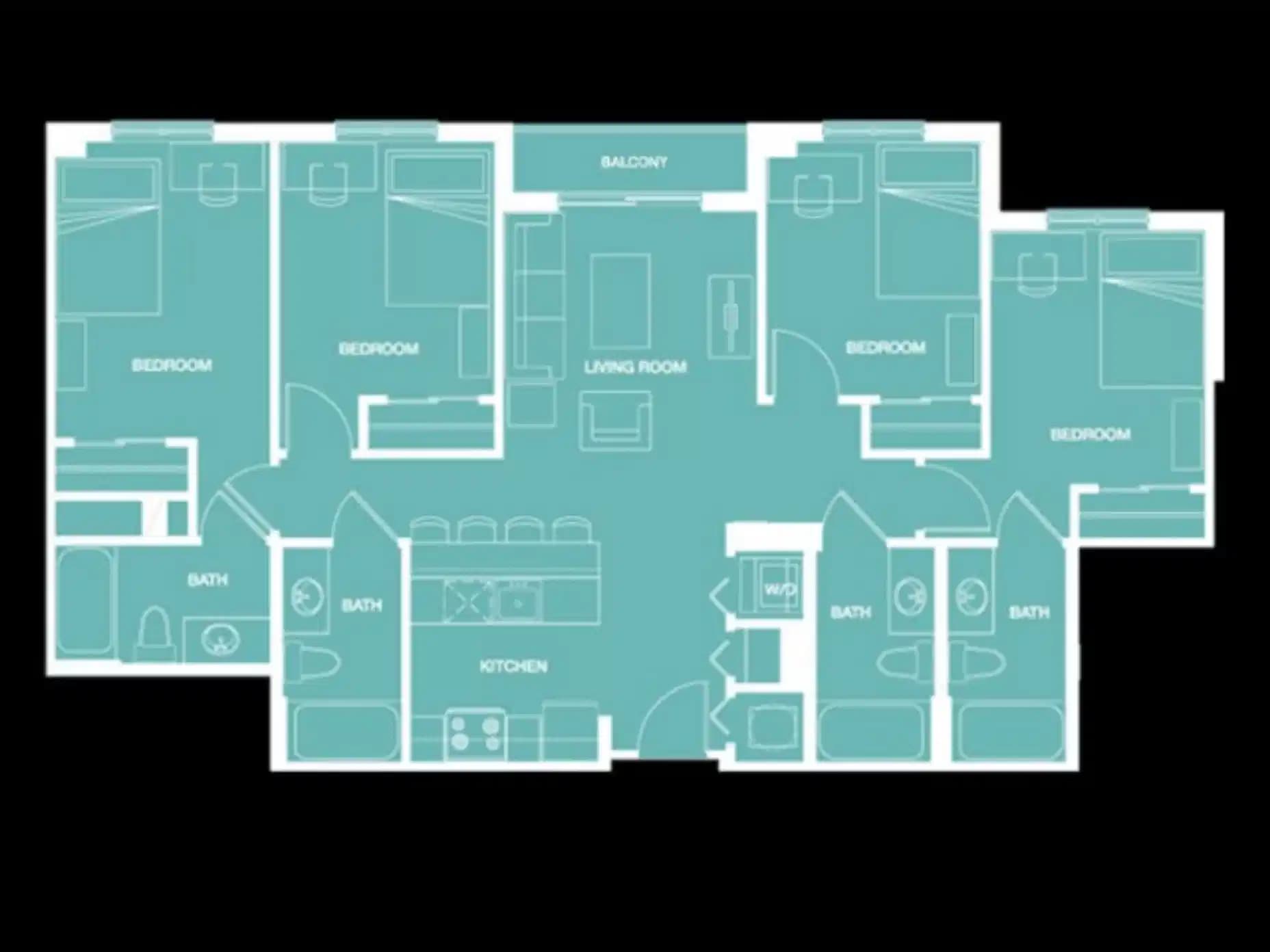 Private Room (4 Bed 4 Bath)