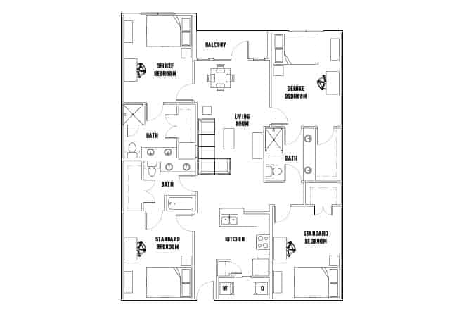 Room in 25th E: 4 Bed - 3 Bath A Premium Private Bedroom