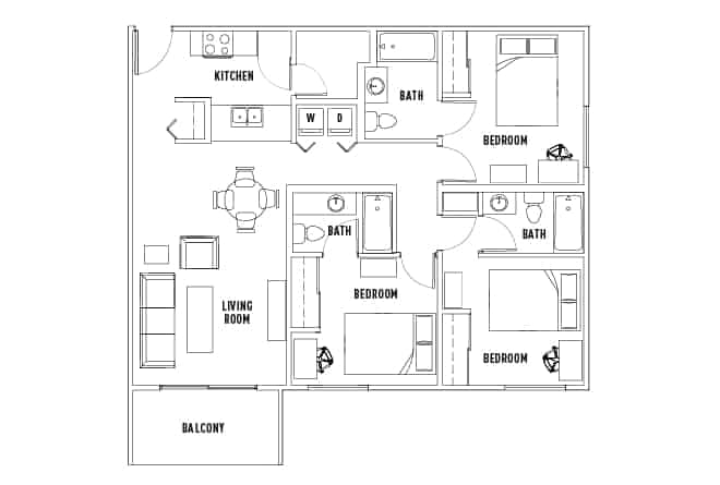 Room in 3 Bed - 3 Bath